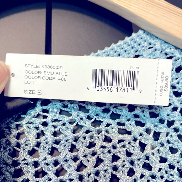 DKNY Mohair Vintage Y2K Baby Blue Open-Knit Cardigan Size S NWT - Picture 5 of 9